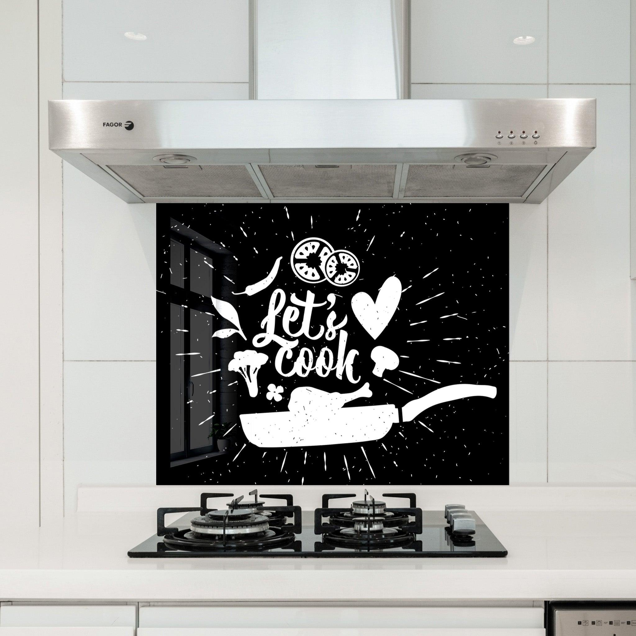 Lets Cook | Glass Printed Backsplash for your Kitchen - ArtDesigna Glass Printing Wall Art