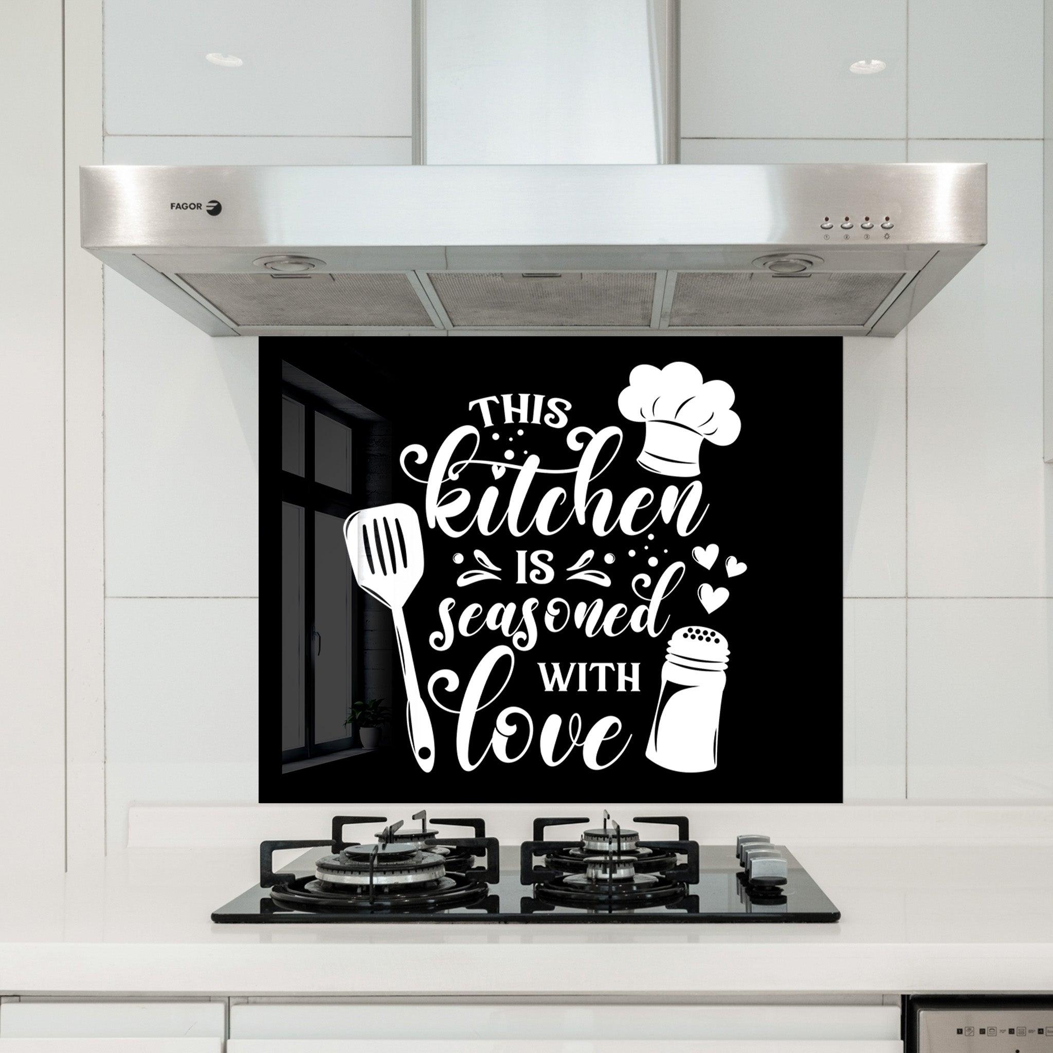 Seasoned With Love | Glass Printed Backsplash for your Kitchen - ArtDesigna Glass Printing Wall Art