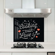 Cooking With Love V2 | Glass Printed Backsplash for your Kitchen - ArtDesigna Glass Printing Wall Art