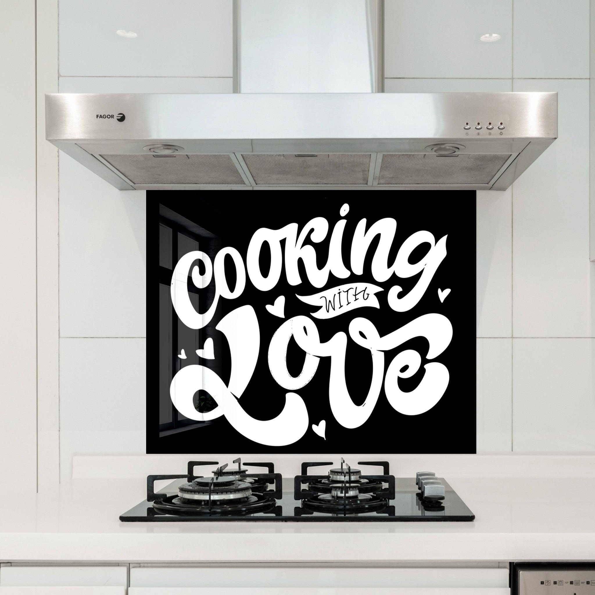 Cooking With Love | Glass Printed Backsplash for your Kitchen - ArtDesigna Glass Printing Wall Art