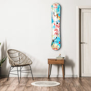 Artdesigna Snowboard Glass Wall Art featuring a stylish smile design, perfect for modern home décor.