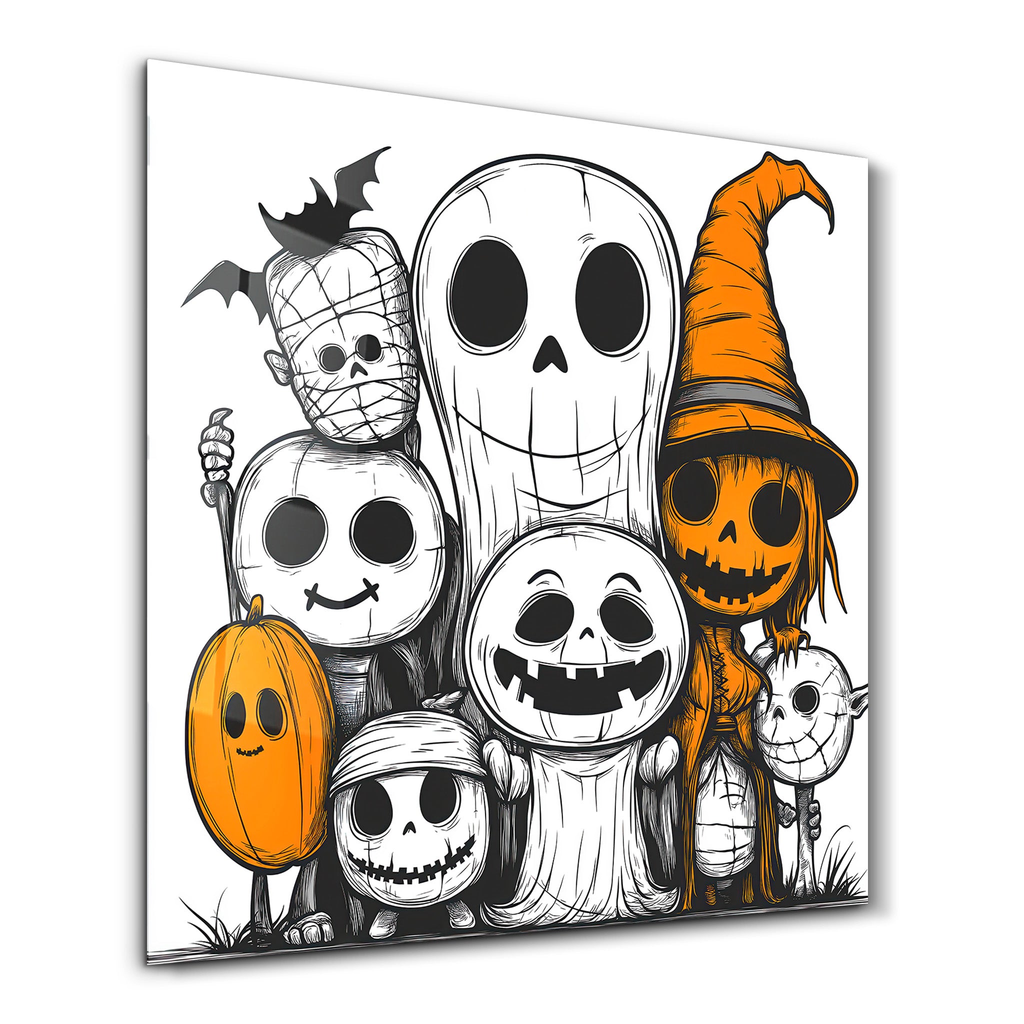 Haunted Halloween Crew | Halloween Style Glass Wall Art