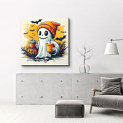 Chillin' Ghost: Halloween Vibes | Halloween Style Glass Wall Art