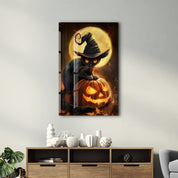 Kitty Witch | Halloween Glass Wall Art