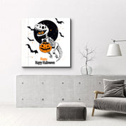 Dino Happy Halloween | Halloween Style Glass Wall Art