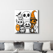 Haunted Halloween Crew | Halloween Style Glass Wall Art - Artdesigna