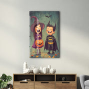 Trick-or-Treat Joy | Halloween Glass Wall Art - Artdesigna