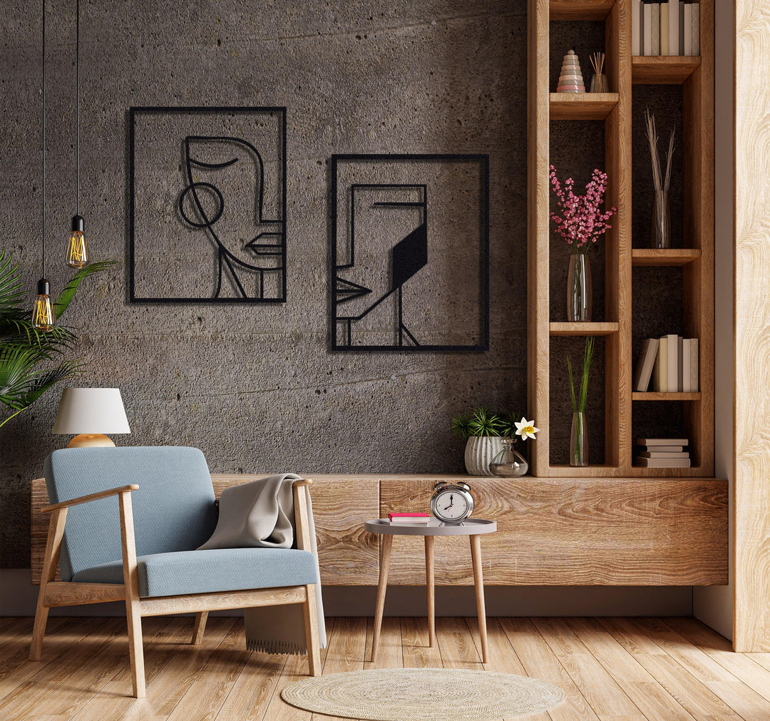 ・"Abstract Faces"・Premium Metal Wall Art - Limited Edition - ArtDesigna Glass Printing Wall Art