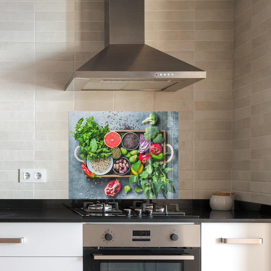 Colorful Vegetables | Glass Printed Backsplash for your Kitchen