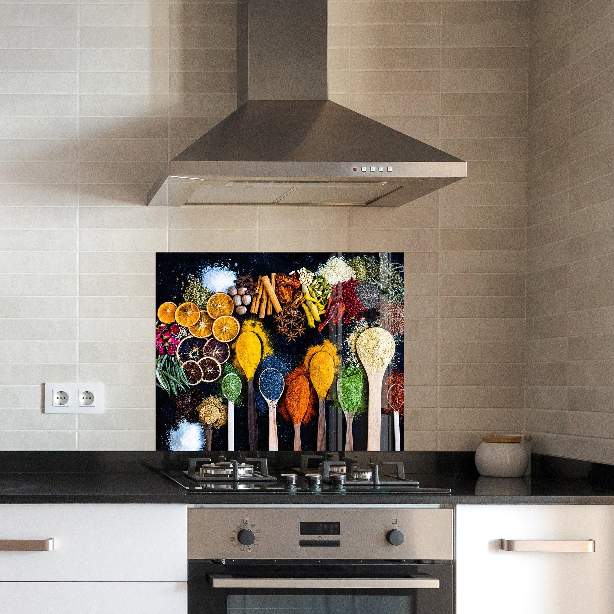 Spice Dream | Glass Printed Backsplash for your Kitchen - ArtDesigna Glass Printing Wall Art