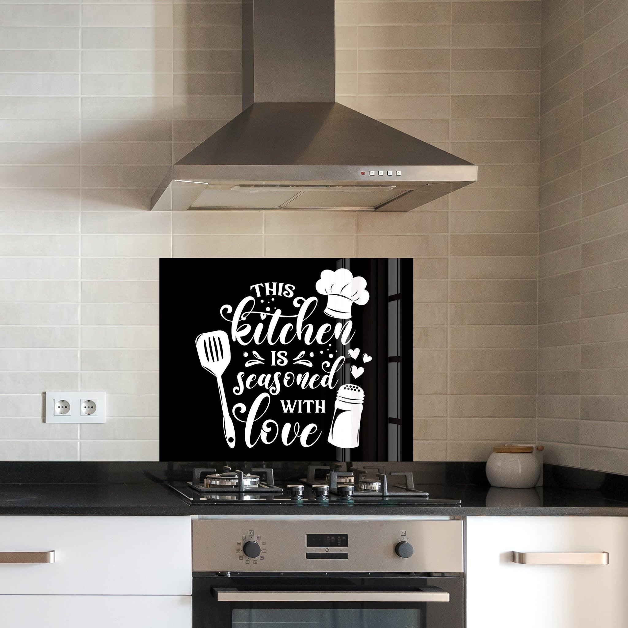 Seasoned With Love | Glass Printed Backsplash for your Kitchen - ArtDesigna Glass Printing Wall Art