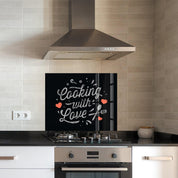 Cooking With Love V2 | Glass Printed Backsplash for your Kitchen - ArtDesigna Glass Printing Wall Art