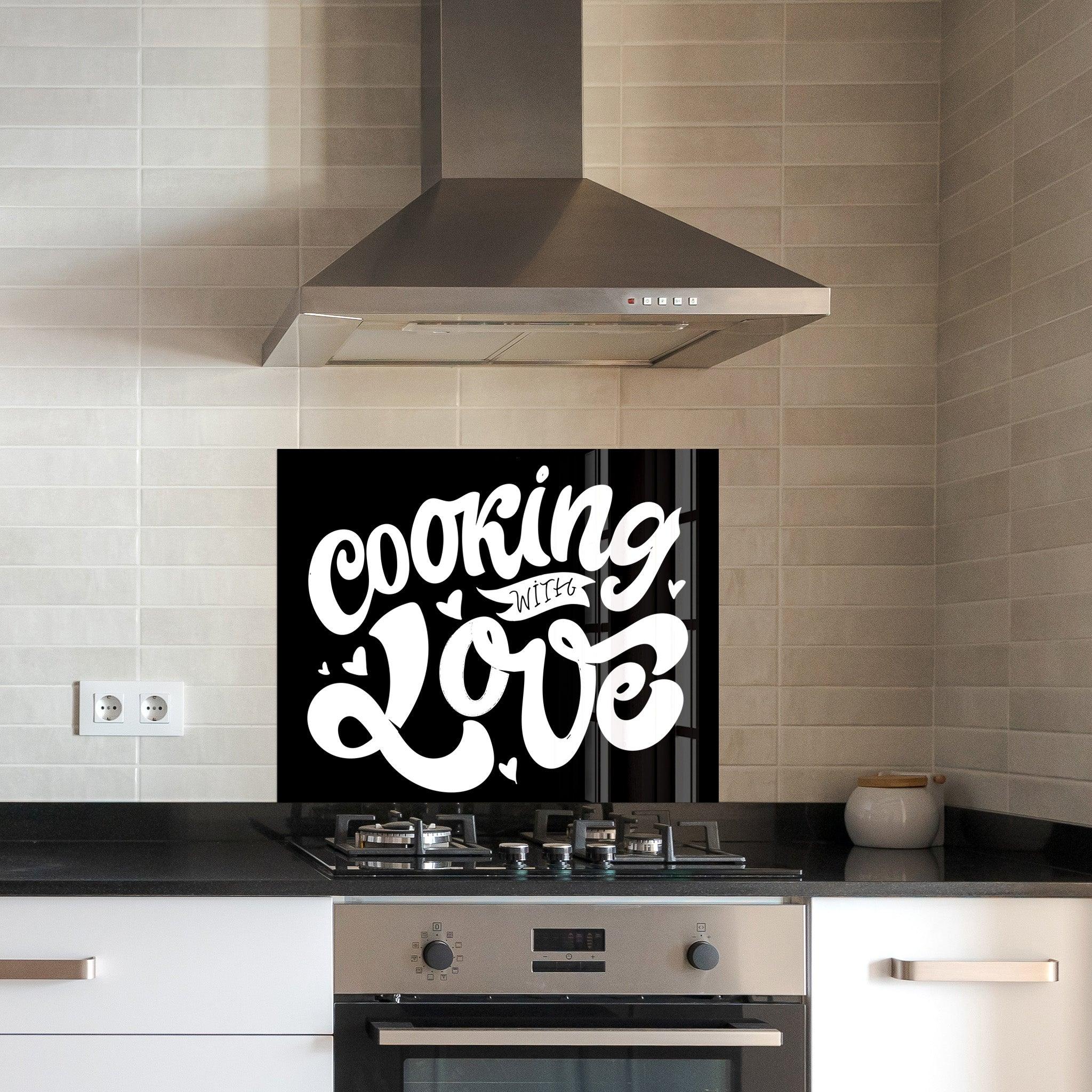 Cooking With Love | Glass Printed Backsplash for your Kitchen - ArtDesigna Glass Printing Wall Art