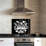 The Secret Ingredient is Love | Glass Printed Backsplash for your Kitchen - ArtDesigna Glass Printing Wall Art