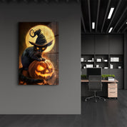 Kitty Witch | Halloween Glass Wall Art