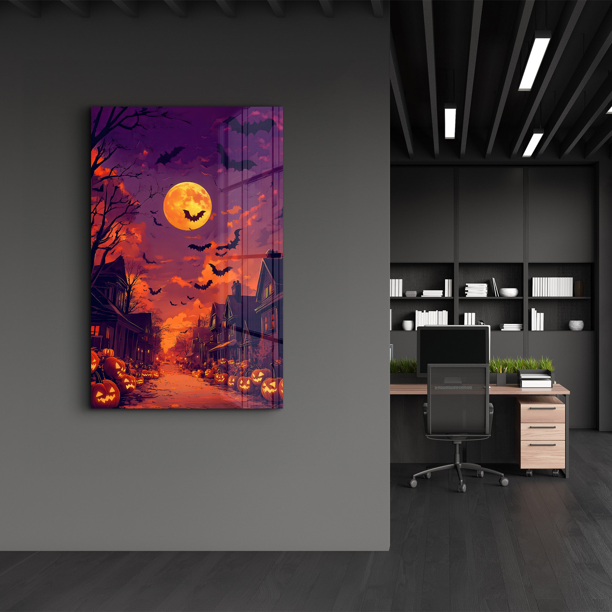 Halloween Neighbourhood | Glass Wall Art