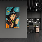 Retro Halloween | Glass Wall Art - Artdesigna