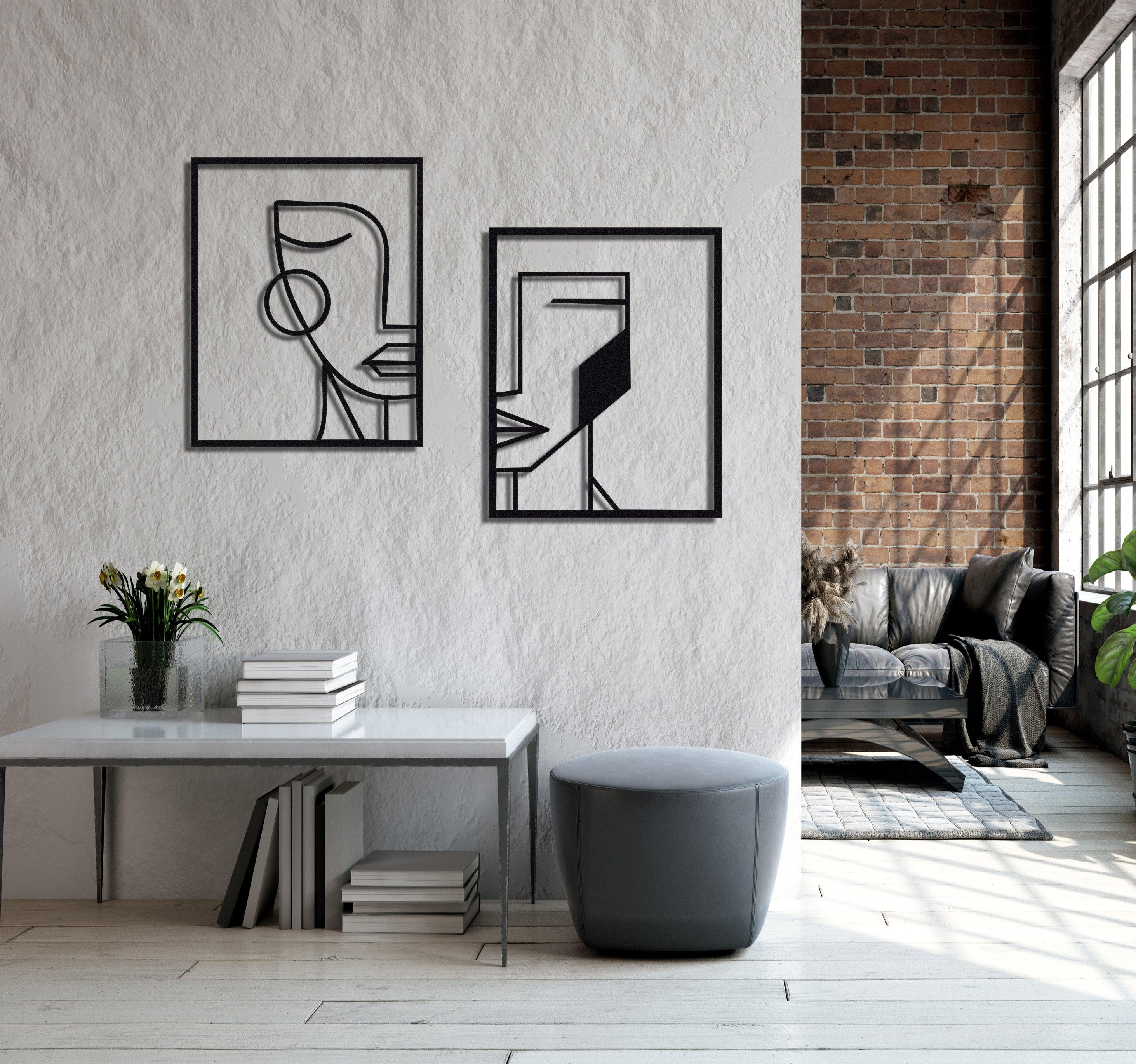 ・"Abstract Faces"・Premium Metal Wall Art - Limited Edition - ArtDesigna Glass Printing Wall Art