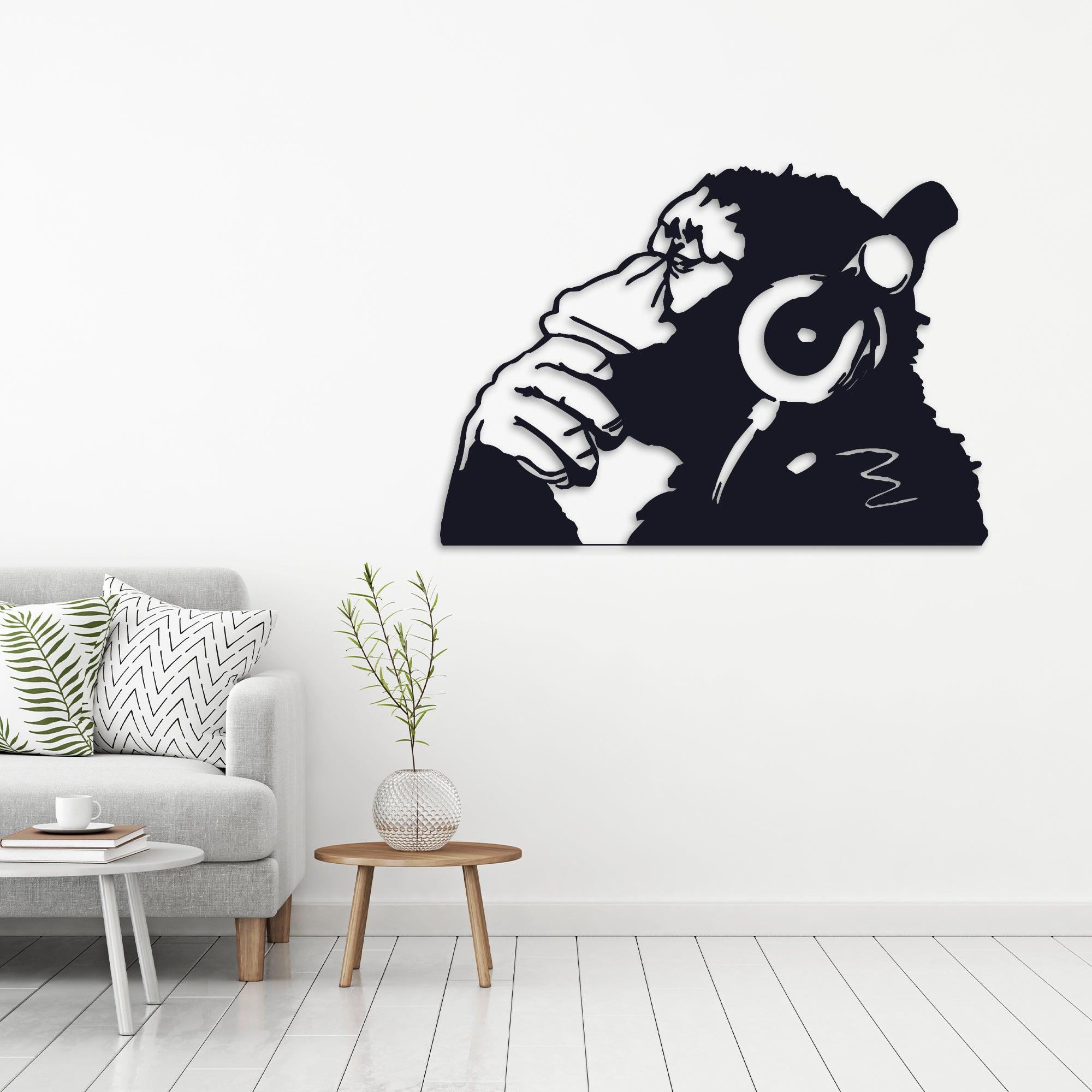 ・"Banksy Monkey Beats"・Premium Metal Wall Art - Limited Edition - ArtDesigna Glass Printing Wall Art