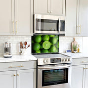 Green Limes | Glass Printed Backsplash for your Kitchen - ArtDesigna Glass Printing Wall Art