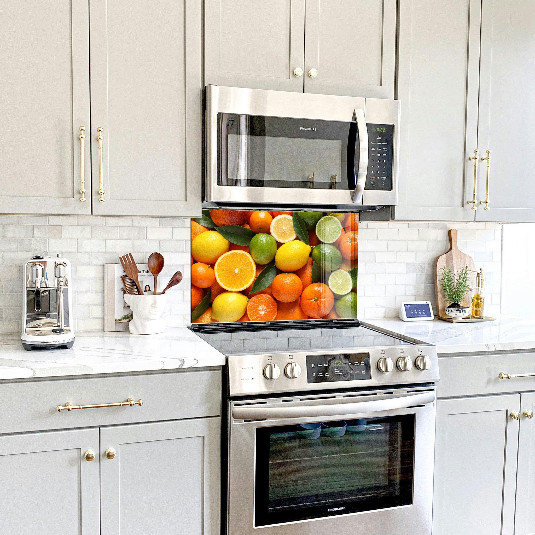 Citrus | Glass Printed Backsplash for your Kitchen - ArtDesigna Glass Printing Wall Art