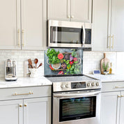 Colorful Vegetables | Glass Printed Backsplash for your Kitchen - ArtDesigna Glass Printing Wall Art