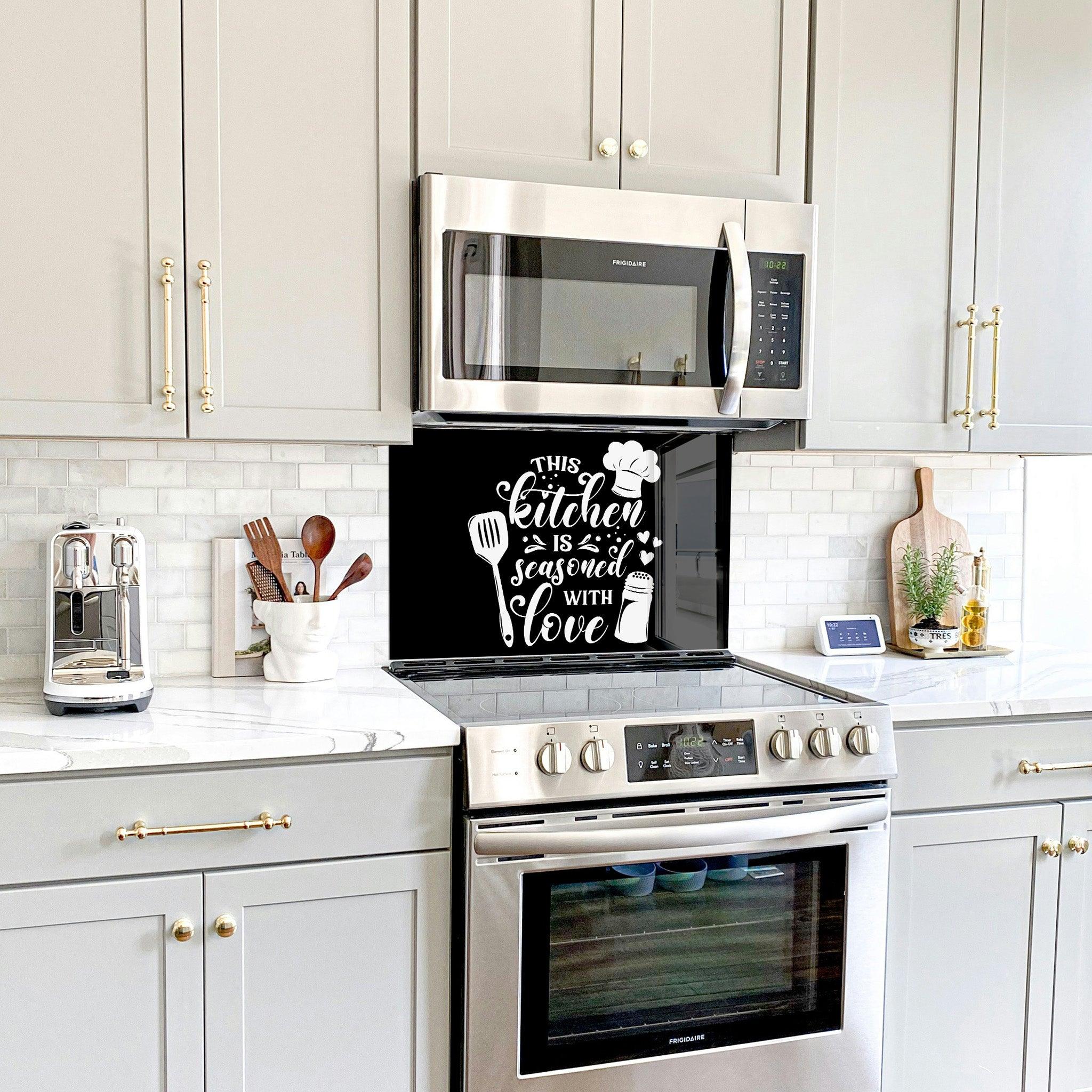 Seasoned With Love | Glass Printed Backsplash for your Kitchen - ArtDesigna Glass Printing Wall Art