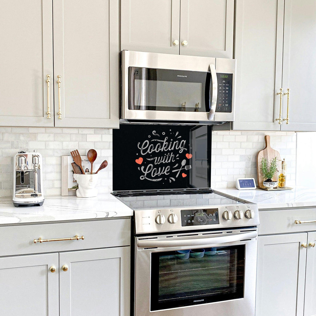 Cooking With Love V2 | Glass Printed Backsplash for your Kitchen
