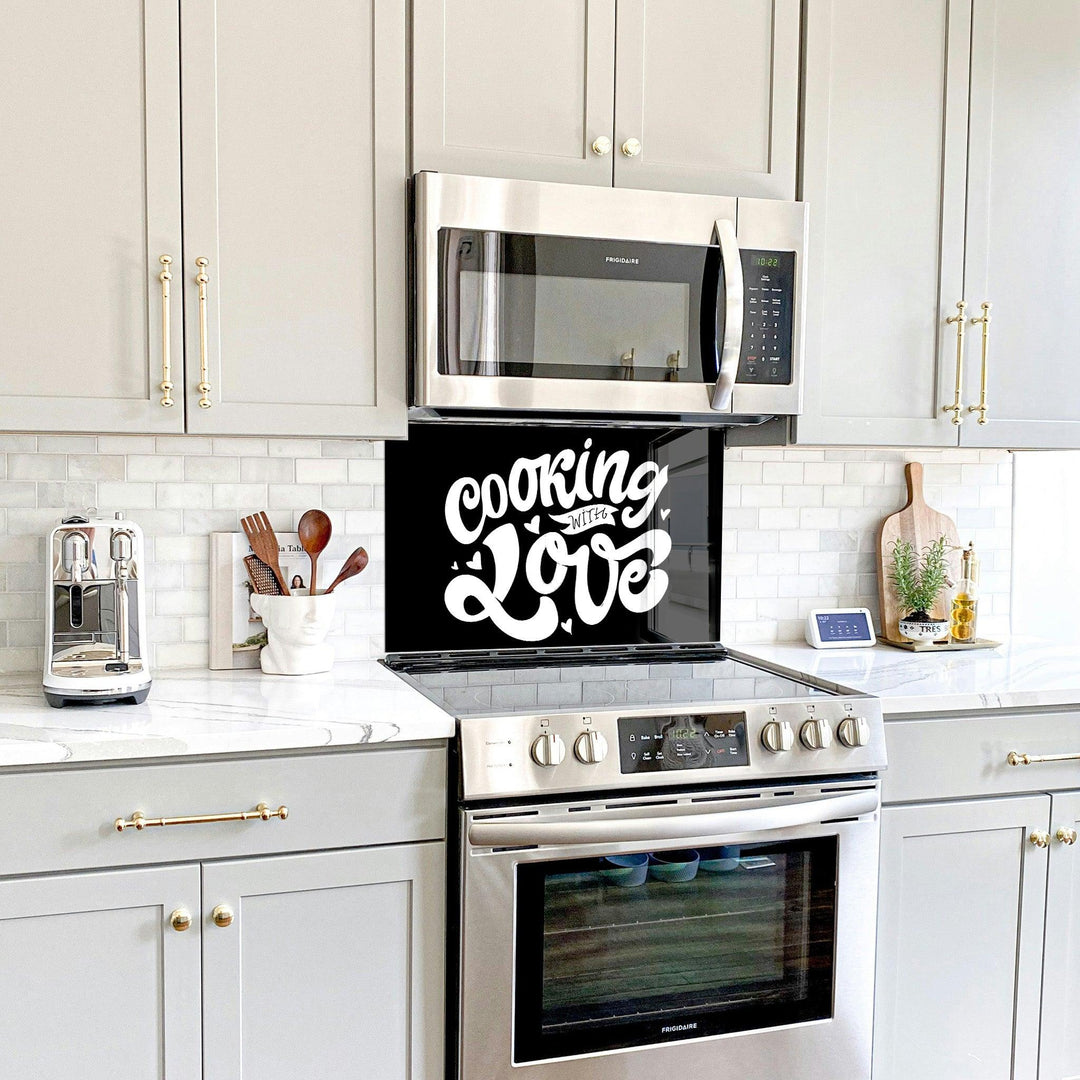 Cooking With Love | Glass Printed Backsplash for your Kitchen