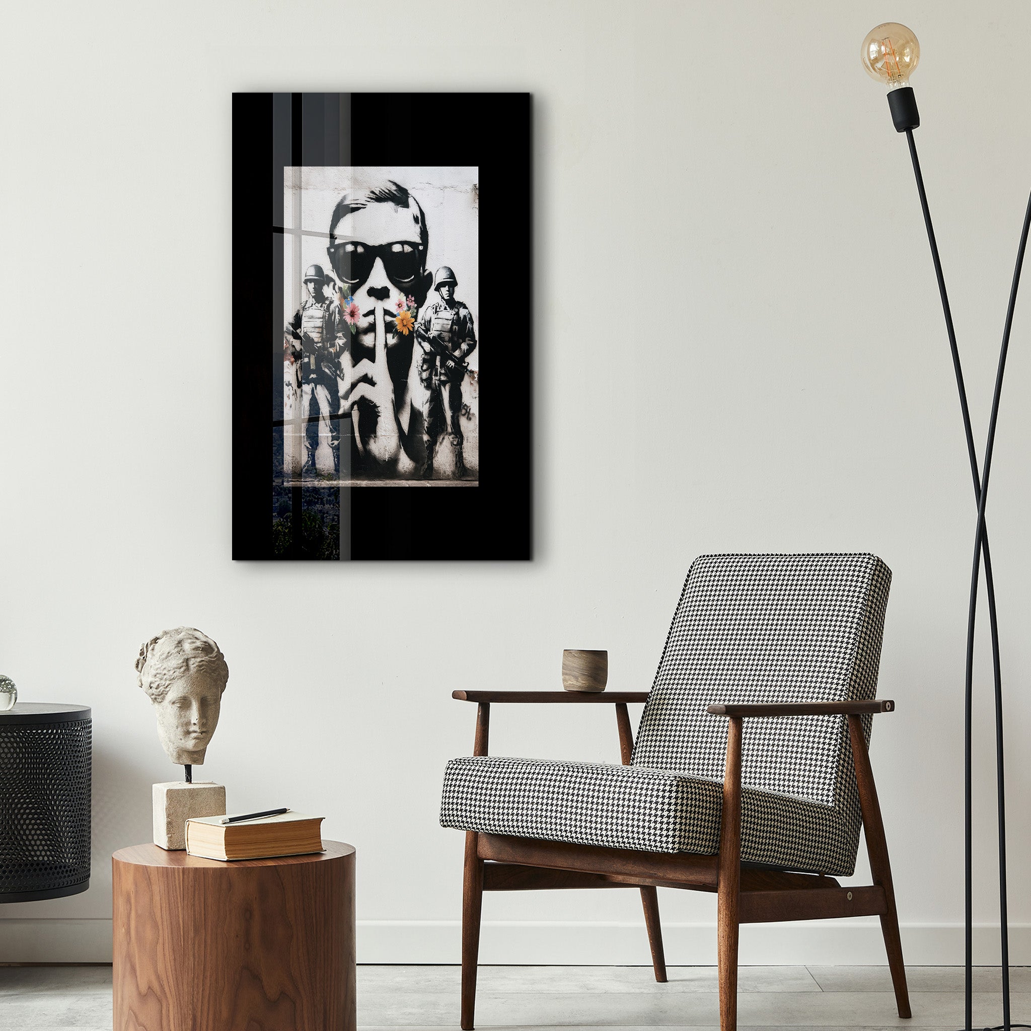 Silent Rebellion Urban Protest Street Art Glass Wall Art