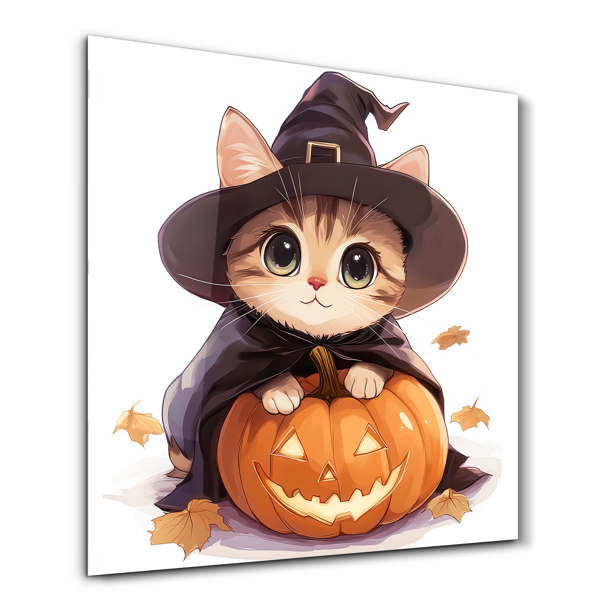 Kitten | Halloween Style Glass Wall Art