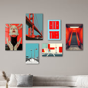 Urban Radiance & Architectural Harmony Gallery Glass Wall Art Set - Artdesigna