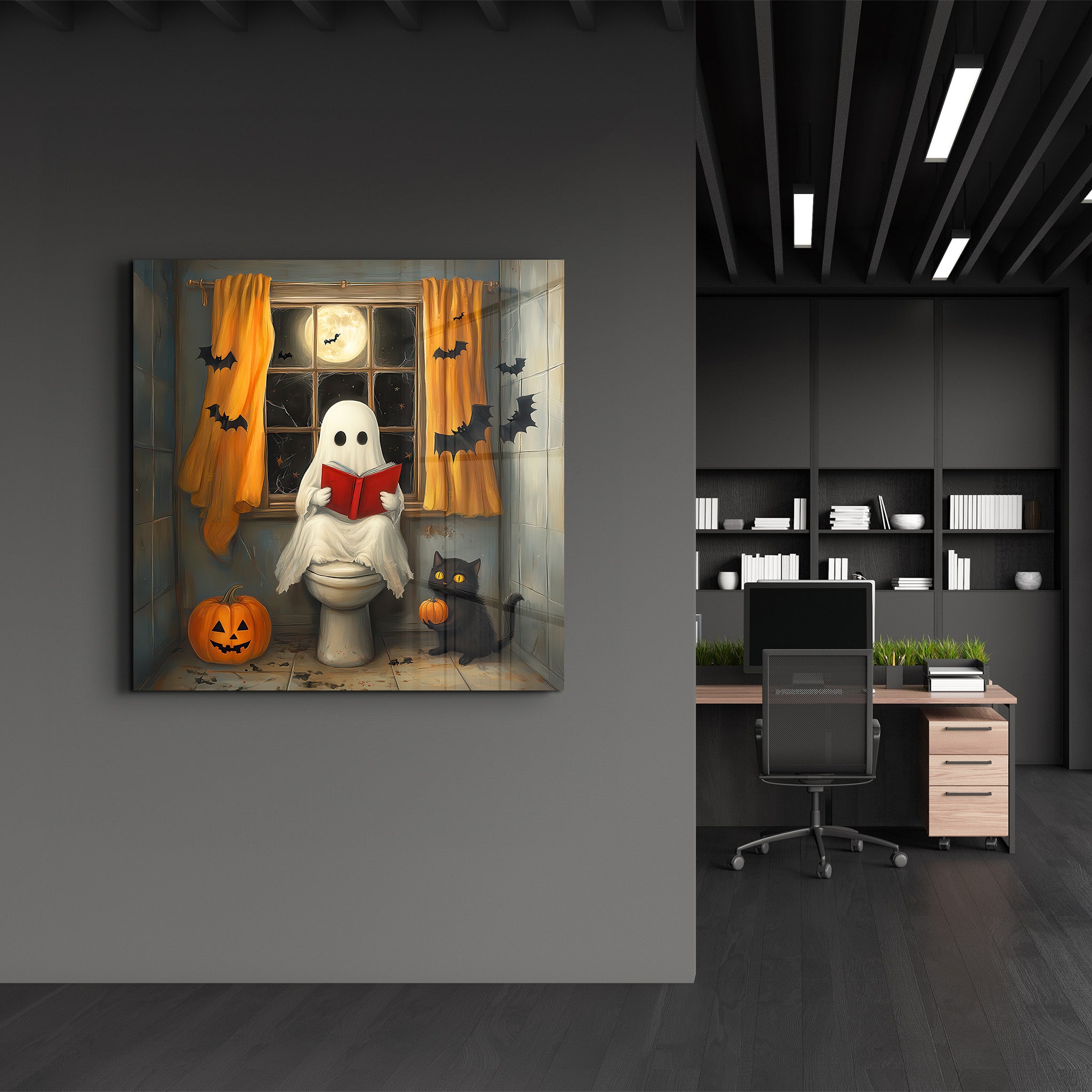 Spooky Storytime | Halloween Style Glass Wall Art - Artdesigna