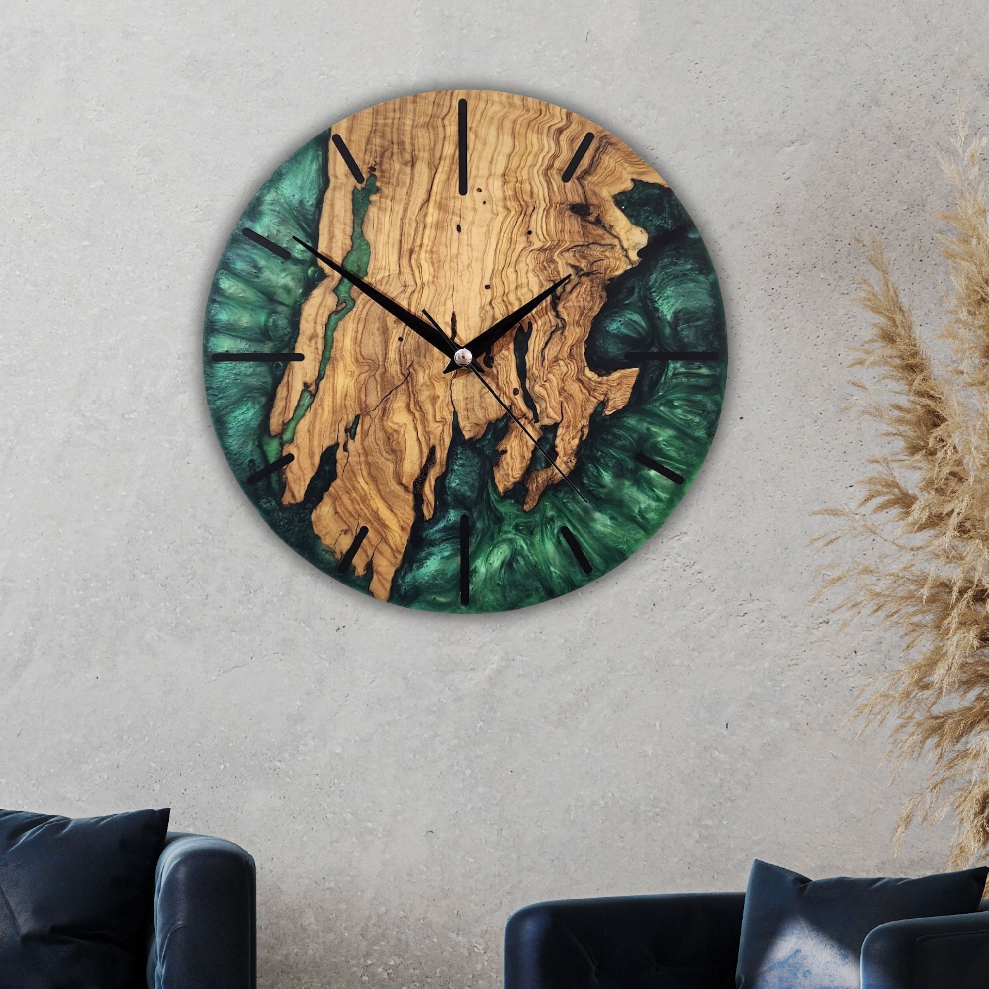 Green Forest Timekeeper | Premium Handmade Wall Clocks - Artdesigna