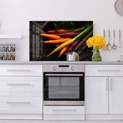 Colorful Carrots | Glass Printed Backsplash for your Kitchen - ArtDesigna Glass Printing Wall Art