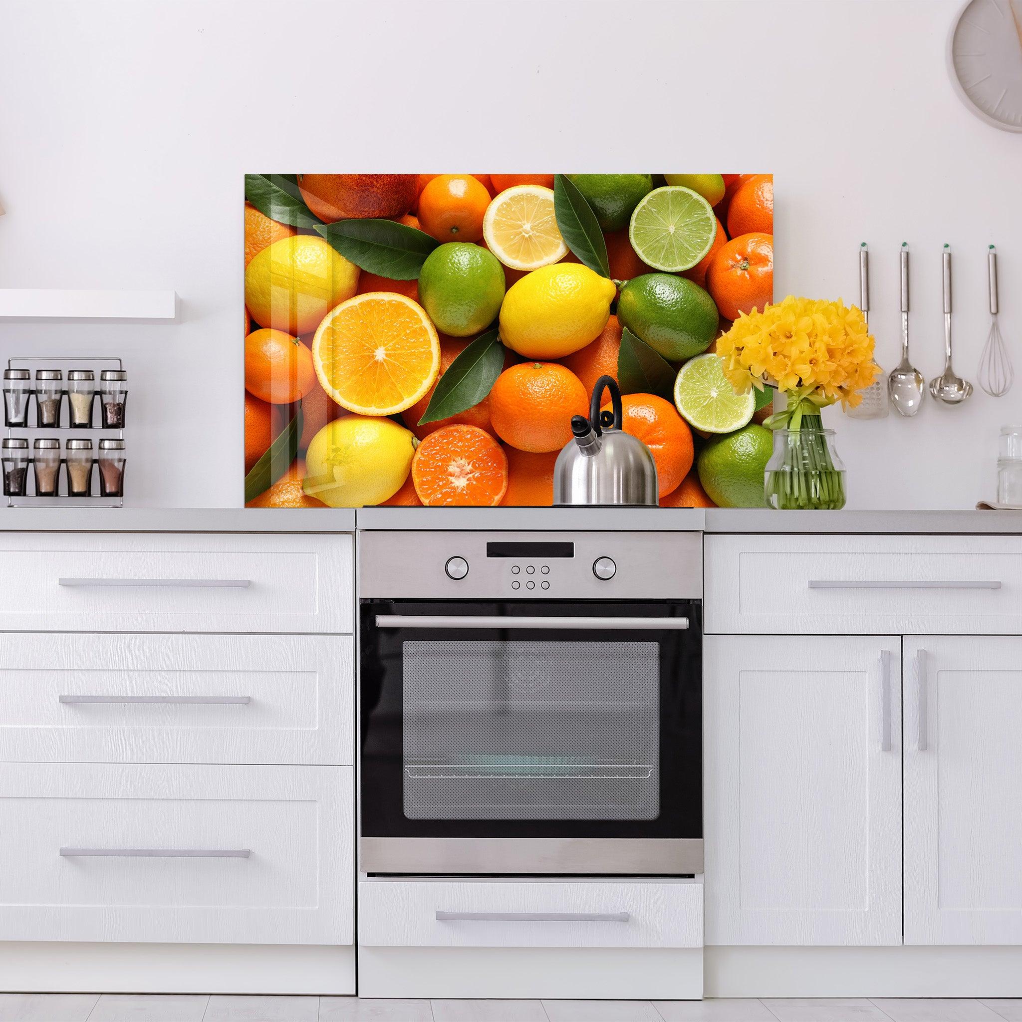 Citrus | Glass Printed Backsplash for your Kitchen - ArtDesigna Glass Printing Wall Art