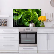 Green Lettuce | Glass Printed Backsplash for your Kitchen - ArtDesigna Glass Printing Wall Art