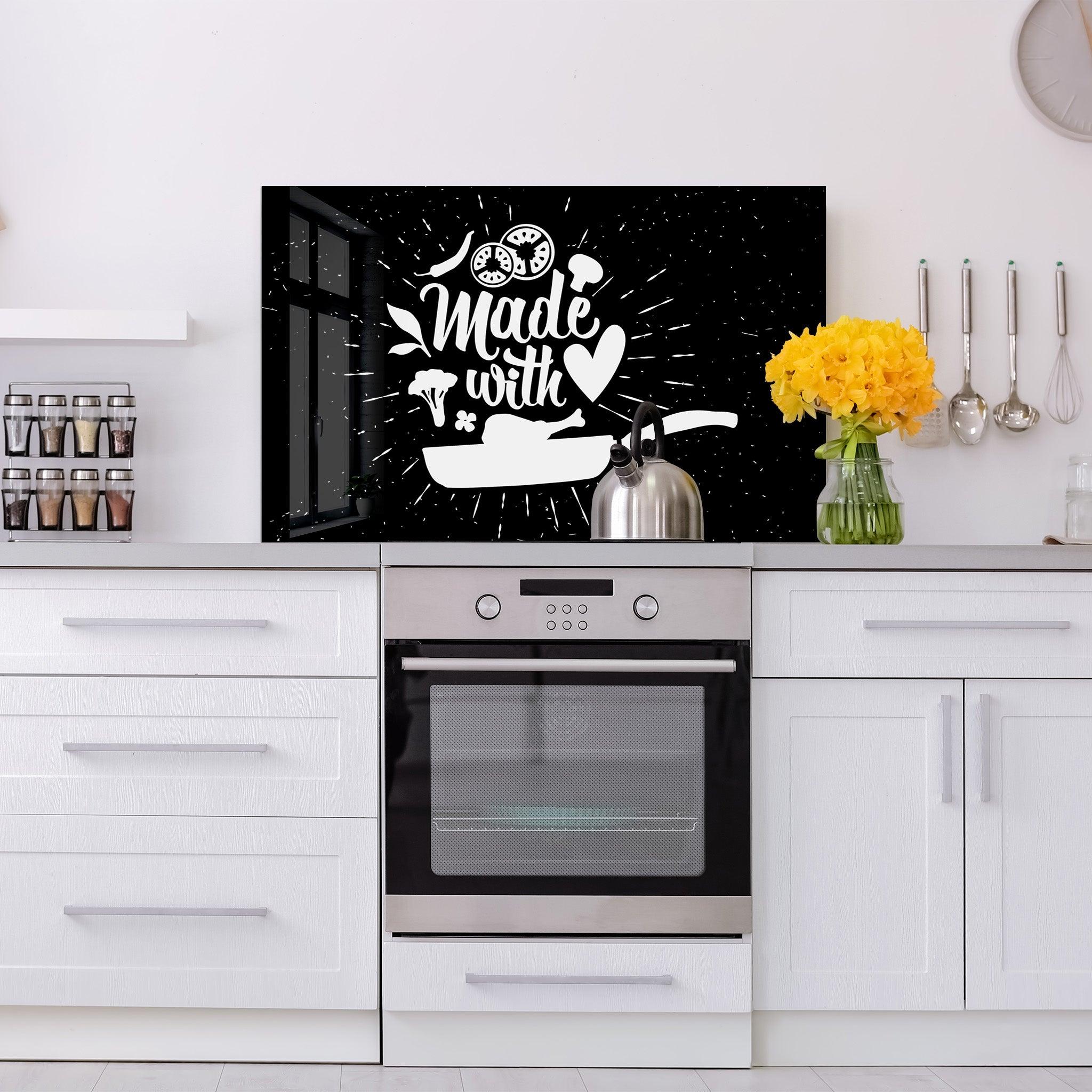 Made With Love | Glass Printed Backsplash for your Kitchen - ArtDesigna Glass Printing Wall Art