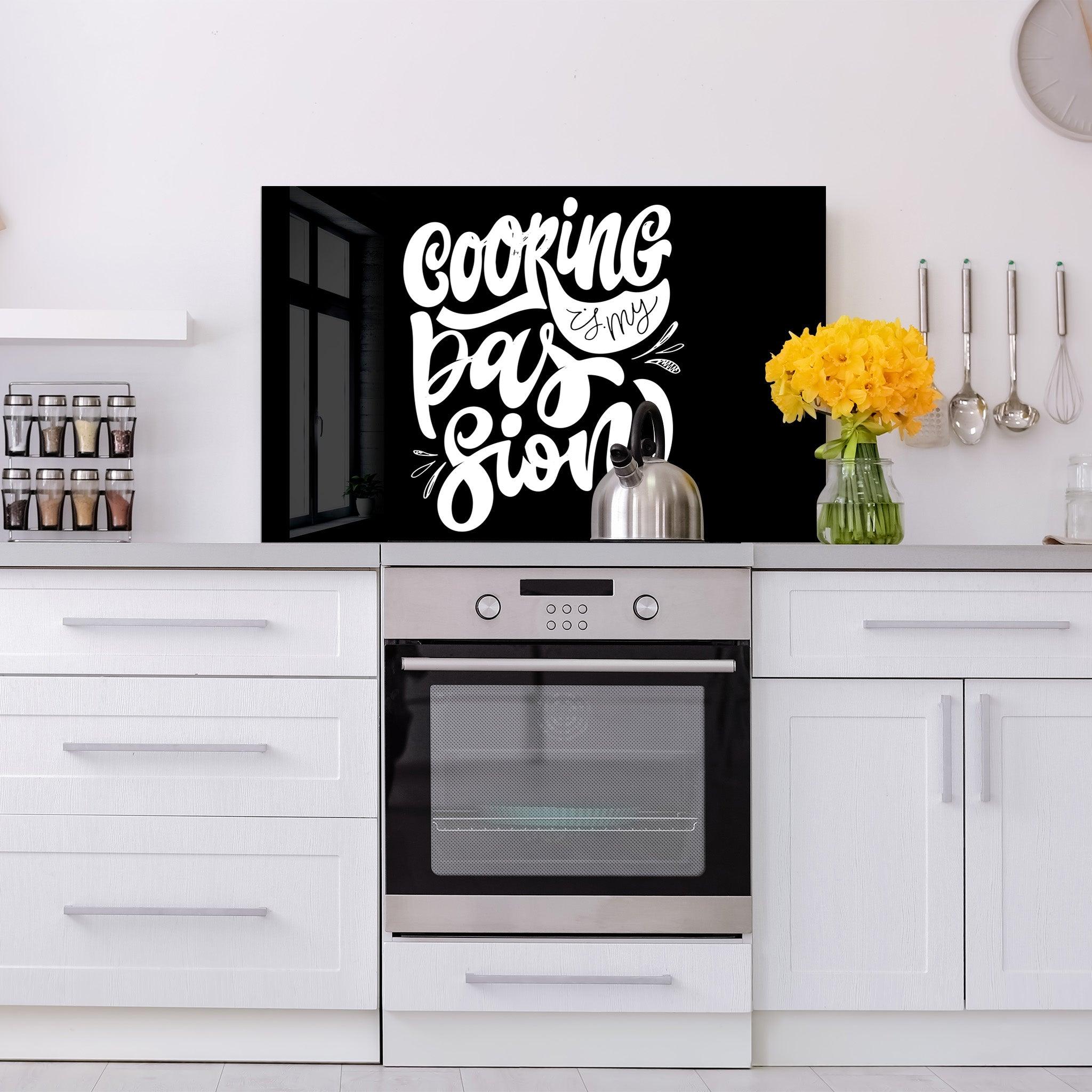 Cooking is My Passion | Glass Printed Backsplash for your Kitchen - ArtDesigna Glass Printing Wall Art