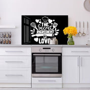 The Secret Ingredient is Love | Glass Printed Backsplash for your Kitchen - ArtDesigna Glass Printing Wall Art