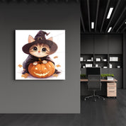 Kitten | Halloween Style Glass Wall Art