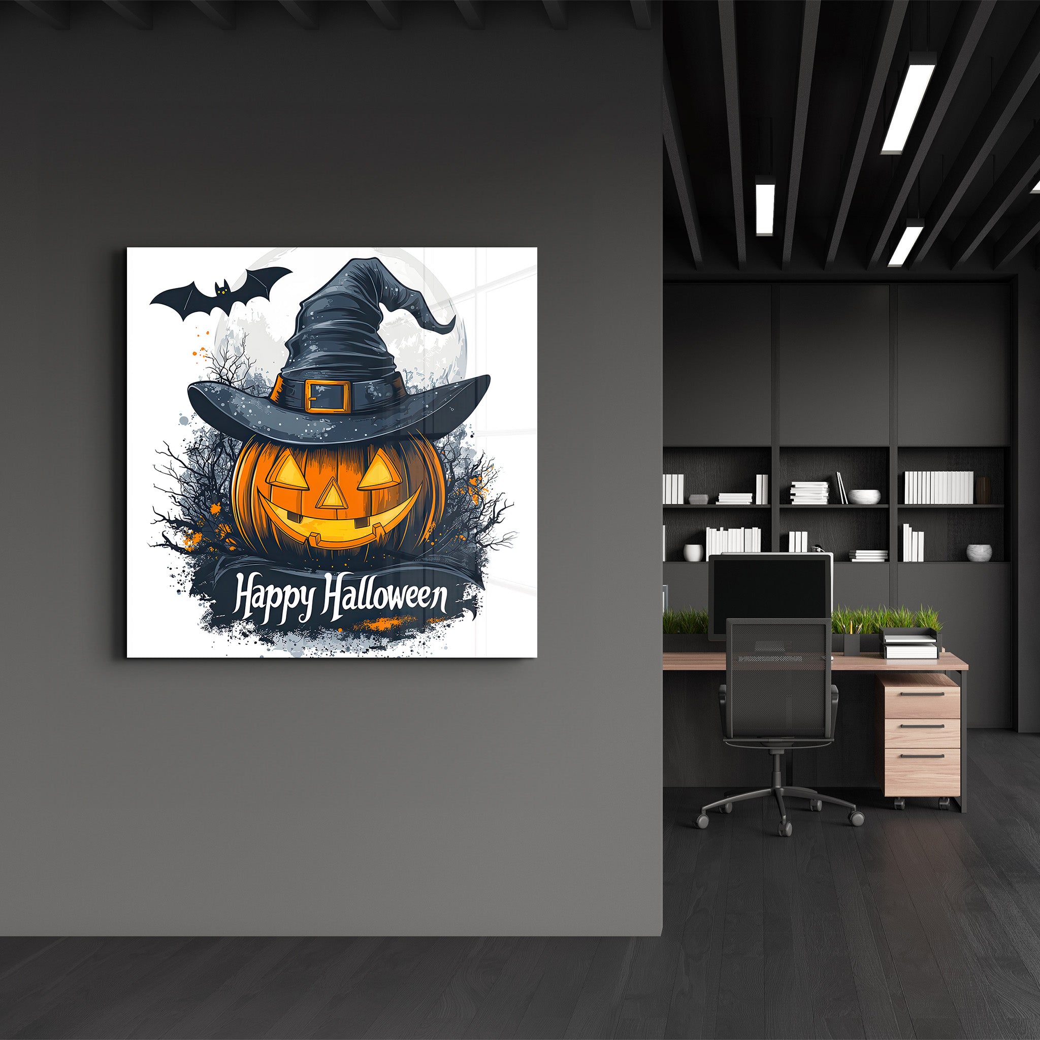 Happy Halloween | Halloween Style Glass Wall Art