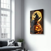 Kitty Witch | Halloween Glass Wall Art