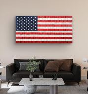 US Flag | Premium Wood Handmade Wall Sculpture - Limited Edition - ArtDesigna Glass Printing Wall Art