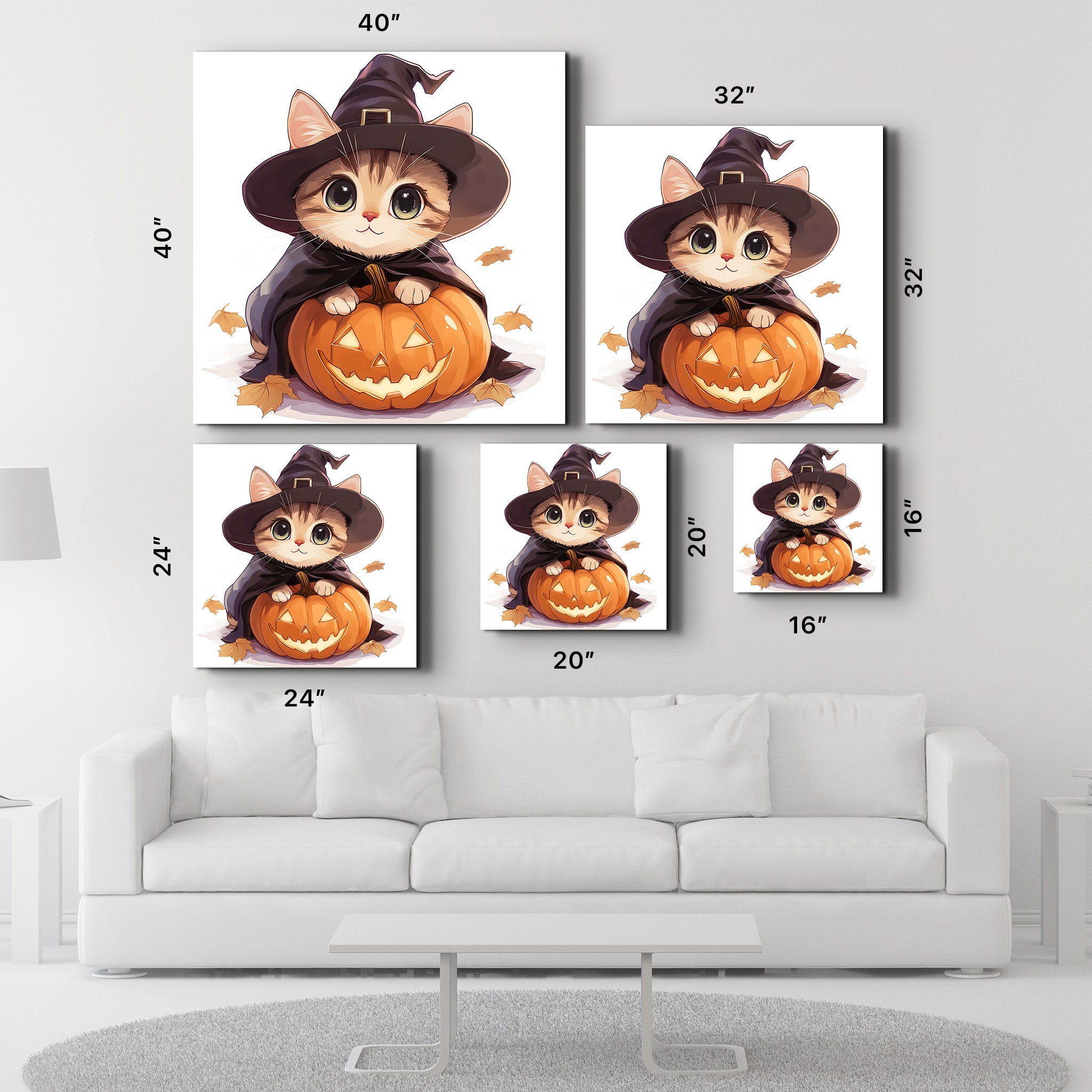 Kitten | Halloween Style Glass Wall Art