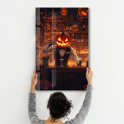 Pumpkin Bartender | Halloween Glass Wall Art