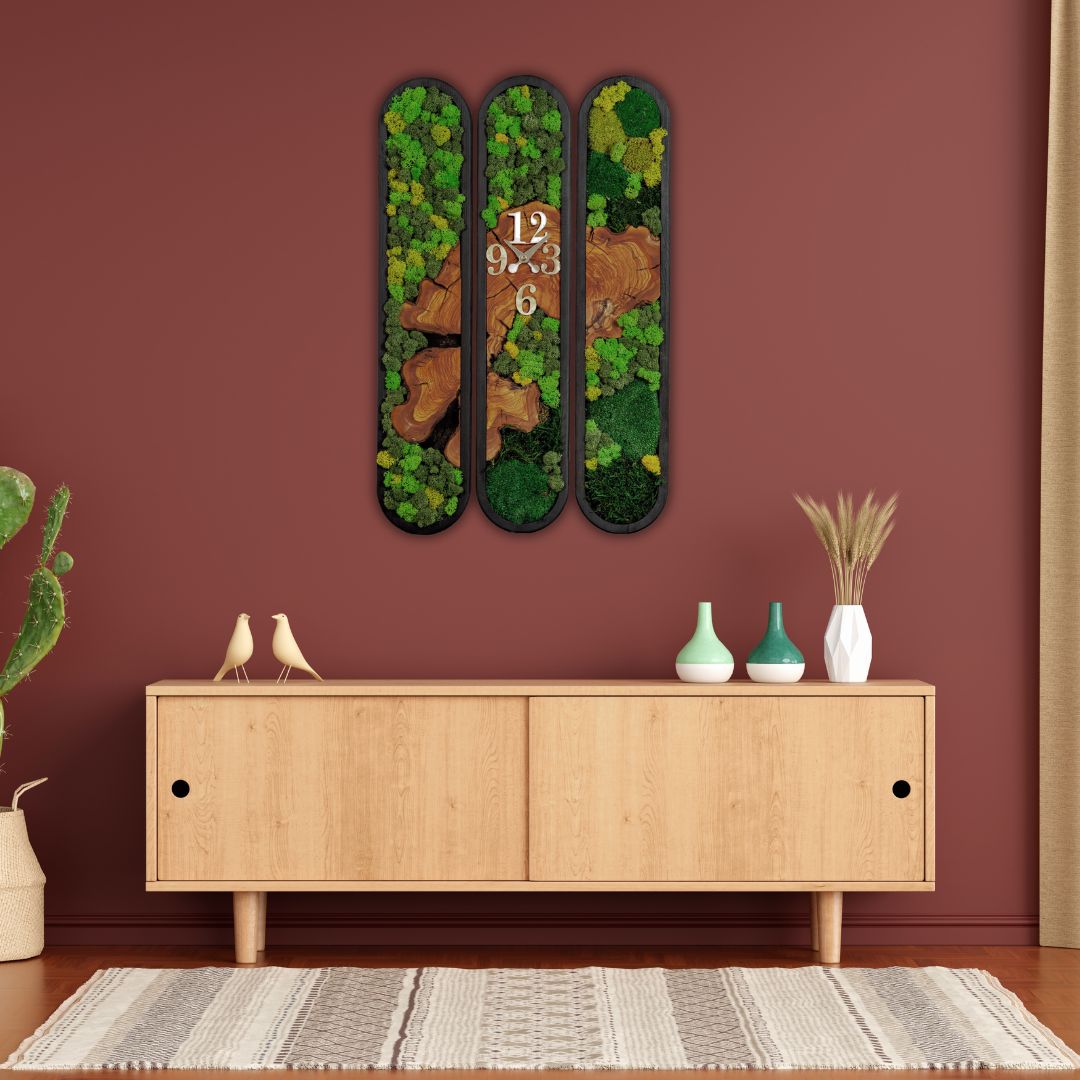 Moss Trio Clock | Premium Handmade Wall Sculptures