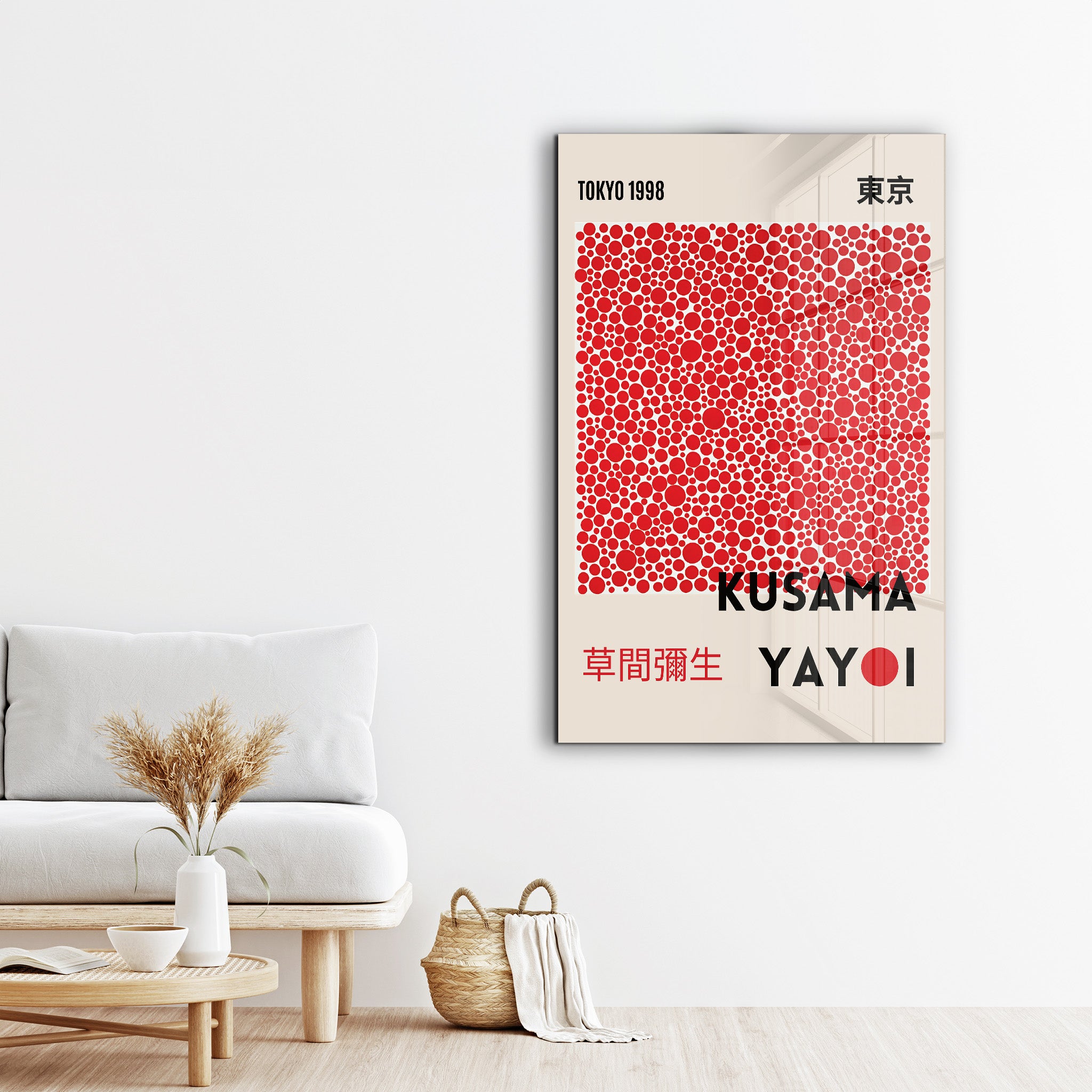 Yayoi Kusama Tokyo 1998 Red Dots Japanese Pop Art Glass Wall Art