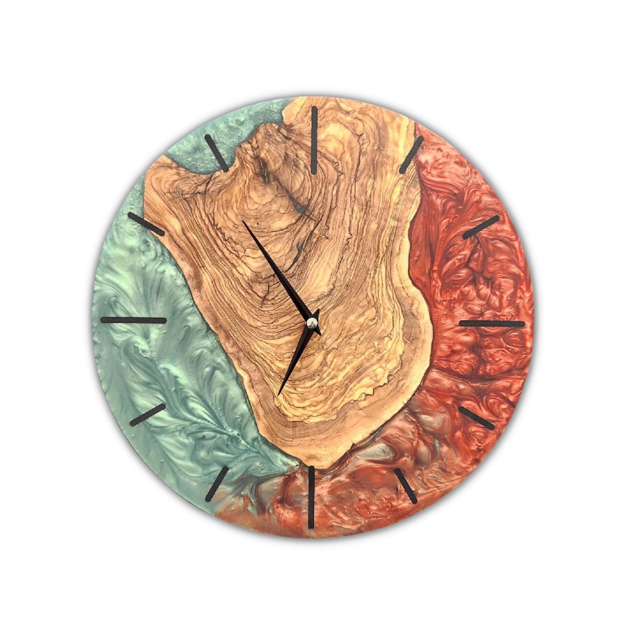 Emerald Ember Timepiece | Premium Handmade Wall Clocks - ArtDesigna Glass Printing Wall Art