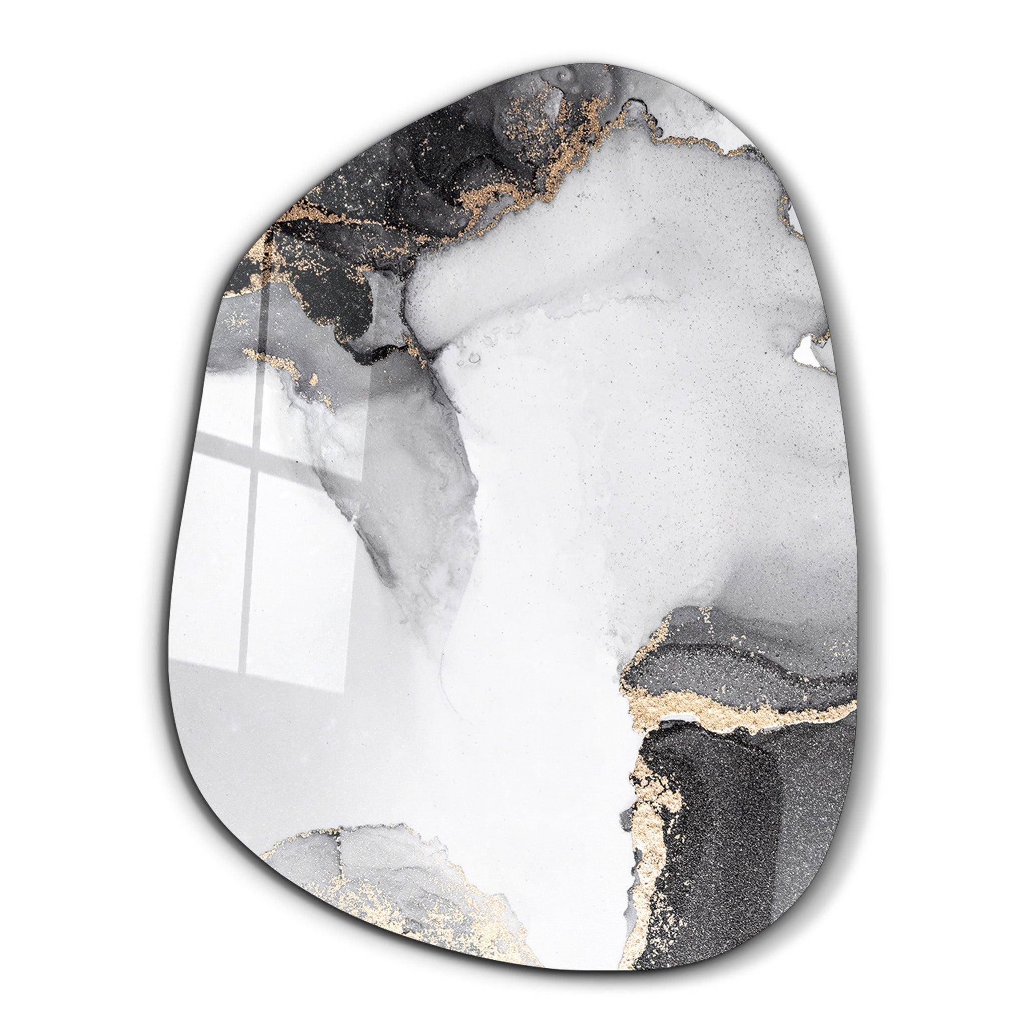・"Off White Marble"・Amorphous Collection Glass Wall Art - ArtDesigna Glass Printing Wall Art